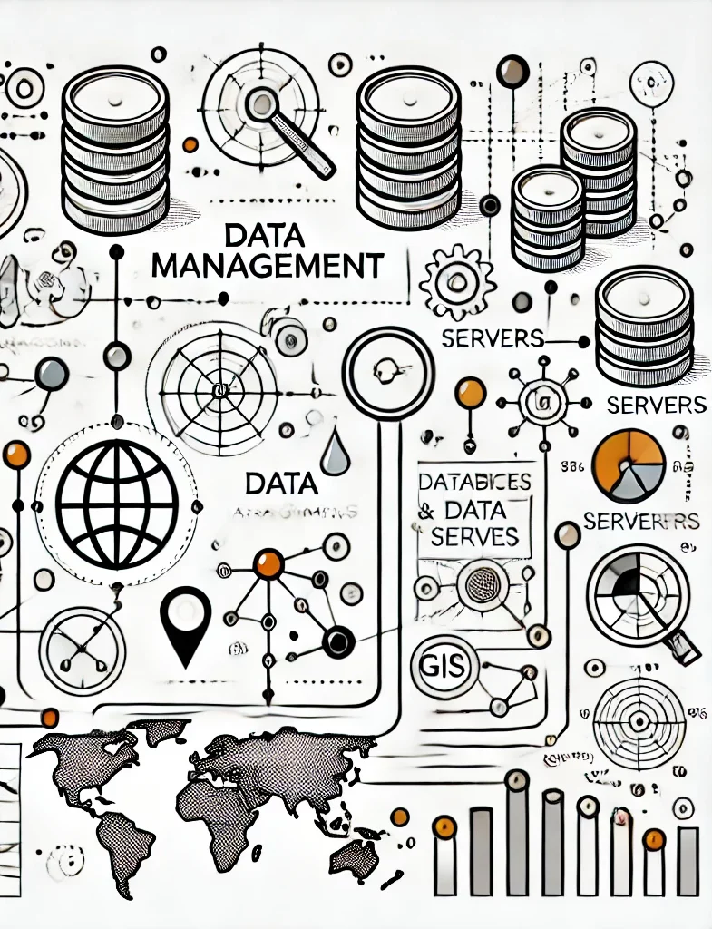 Image illustrating data management in conjunction with GIS.